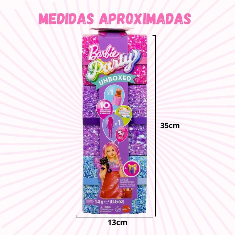 Barbie Party Unboxed Glam Party com 10 surpresas JFY68 - Mattel